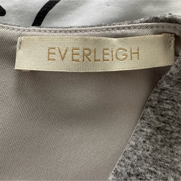 EVERLEIGH Peplum Dress Tiered Layered Pleated V-Neck Sleeveless Heather Greay - Picture 3 of 3